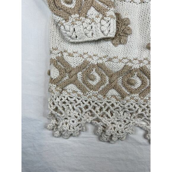 Vintage Express Tricot Sweater Womens Large Ivory Cream Long Sleeve Handknitted - Picture 7 of 16